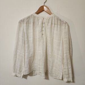Rebecca Taylor Cream Button-Back Blouse